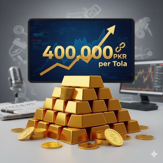 Gold Price in Pakistan Hits Record High of 400,000 PKR per Tola